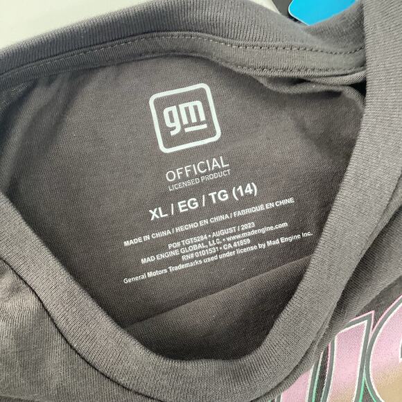 Chevrolet Corvette Girl’s Long Sleeve T Shirt Gray Pink Green Size XL 14 New 124 - Picture 7 of 7